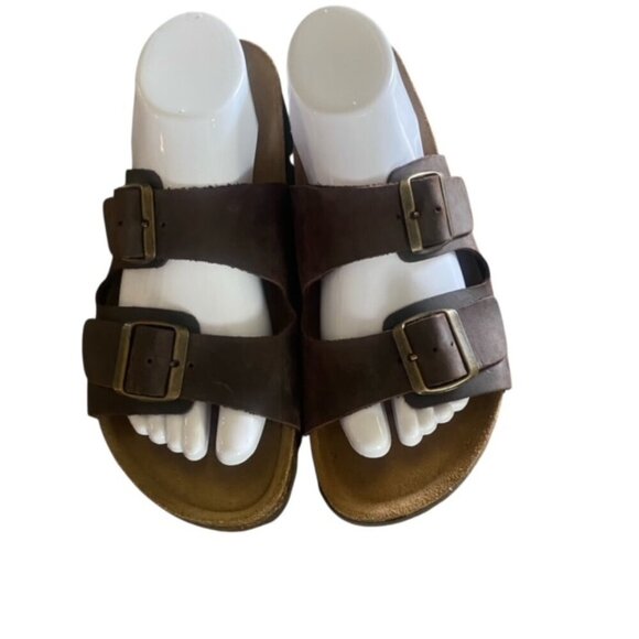 Autenti 2 Band Brown Leather Sandals 41 - Picture 1 of 6